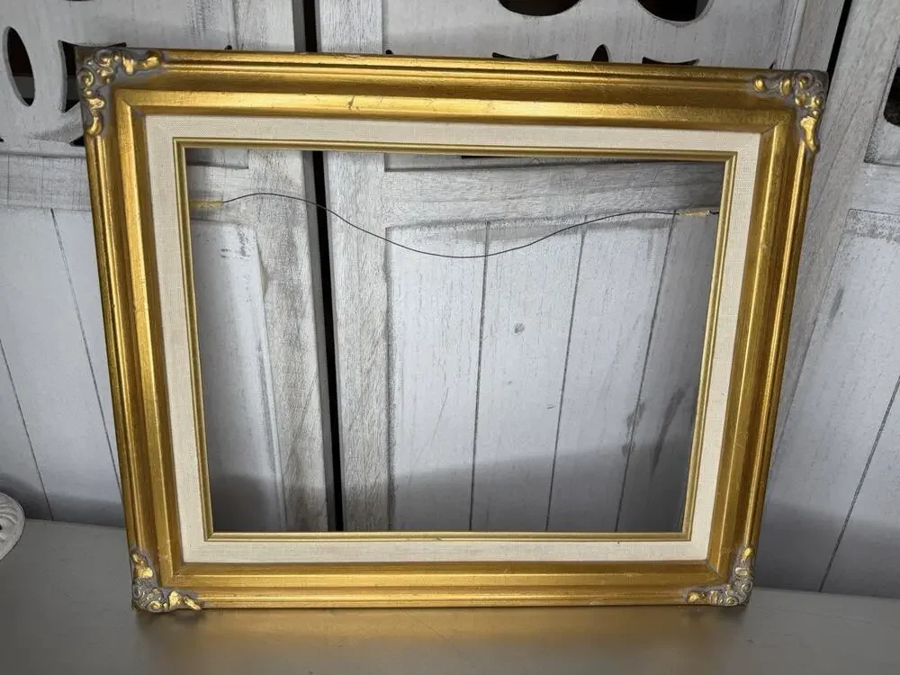 Vintage Gold Solid Wood Picture Frame Made In Mexico Victorian 17inx14.5in